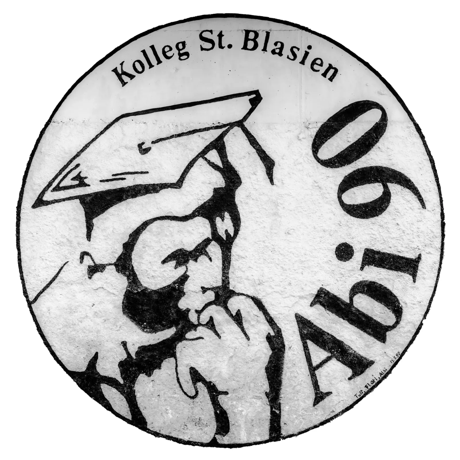 Abilogo 1990 (Original Mauerstruktur) poster con telaio in alluminio da Kolleg St. Blasien