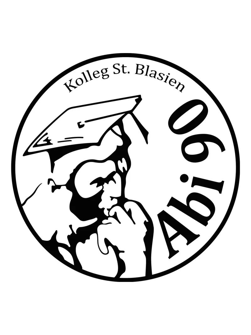 Abilogo 1990 (Linienzeichnung Hintergrund weiss) canvas met Baklijst van Kolleg St. Blasien