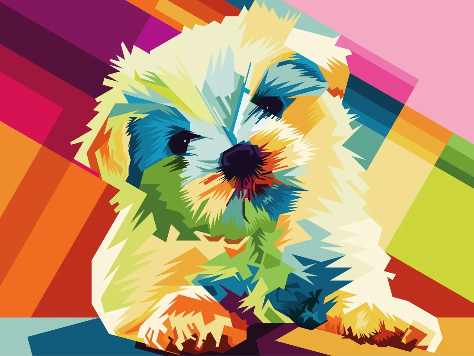 Dog Popart WPAP pellicola backlit da SW Artwork