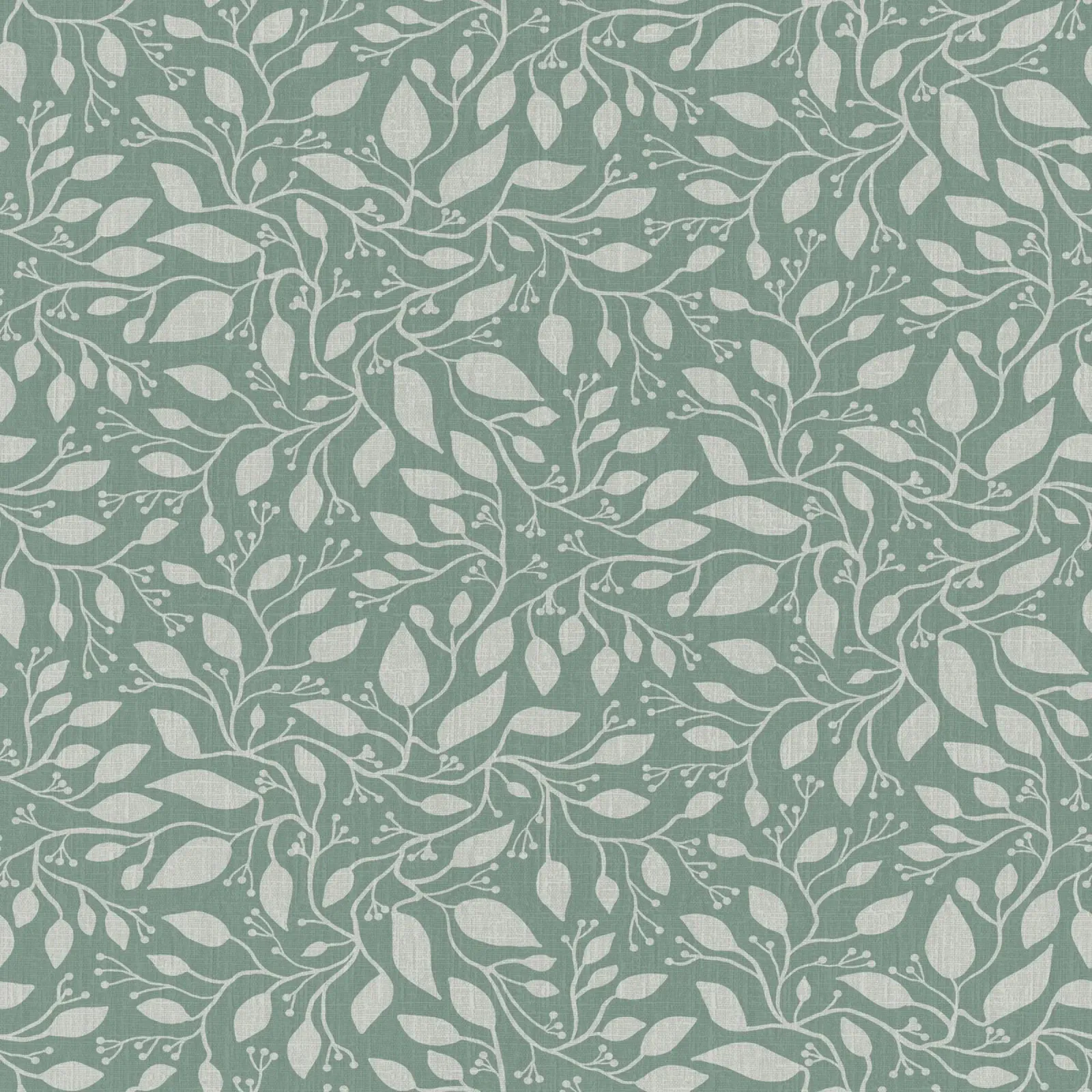 Mint and Beige Leaves with Linen Texture: Elegant Nature carta hahnemühle da Studio Patruschka