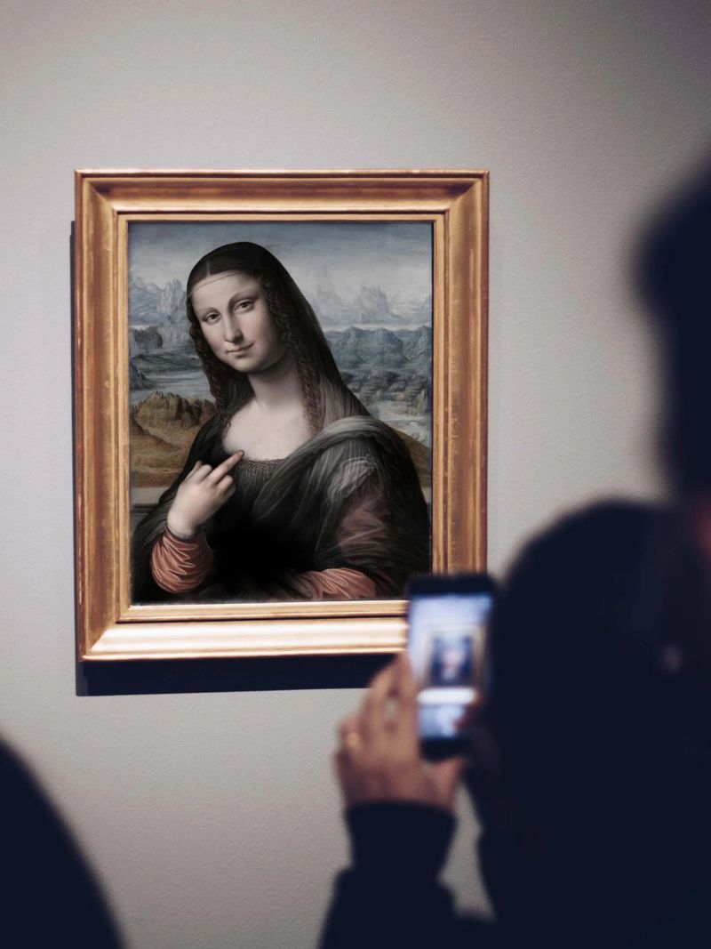 Rebel Mona poster with wooden frame by Dikhotomy