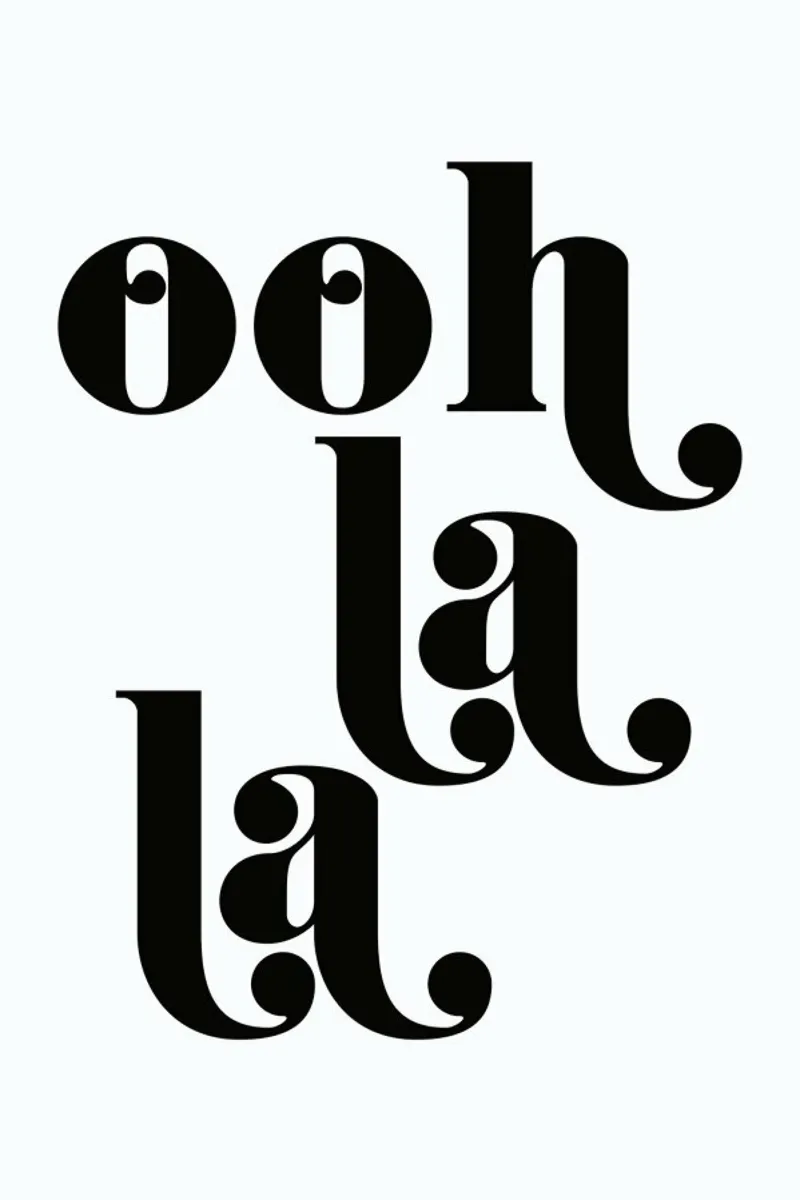 Ooh La La Typography Print plexiglass da Honeymoon Hotel