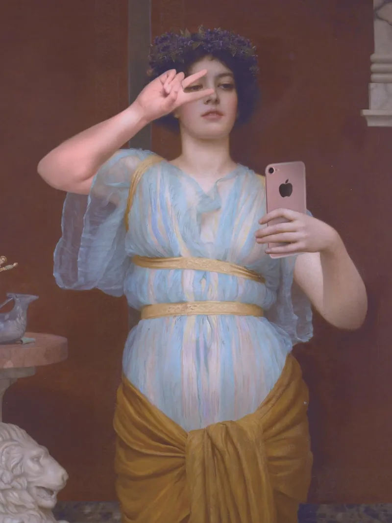 Selfie Diva poster con telaio in alluminio da Dikhotomy