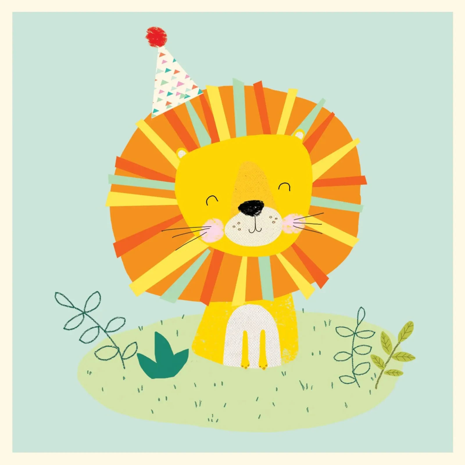 Cute Lion alu-dibond by Cory Reid Illustration