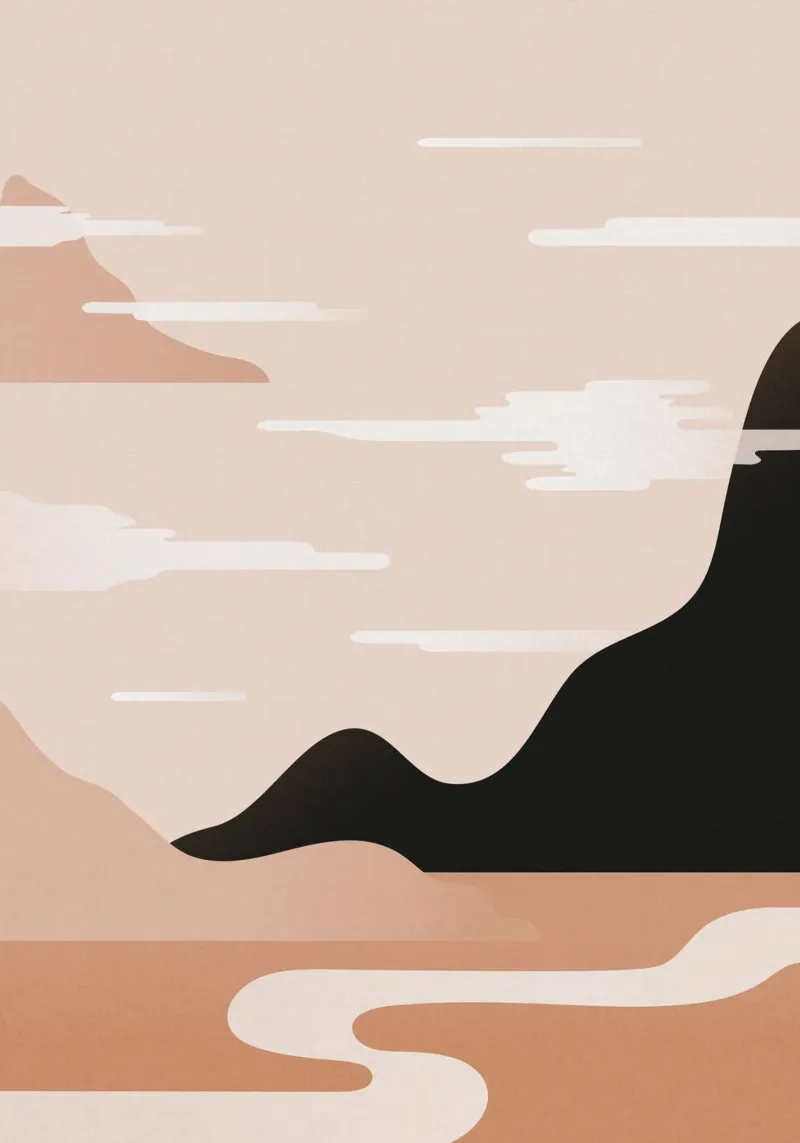 Minimalist Misty Sunrise Landscape - Nursery Art (Part 1) pellicola backlit da kookiepixel