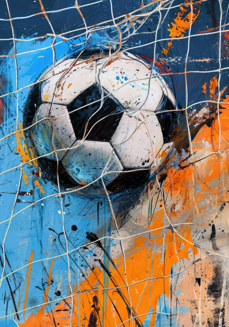 Pallone da calcio ad acquerello pellicola backlit da Justyna Jaszke JBJart