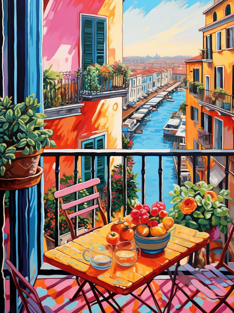 Balcony canvas met Baklijst van Artsy Bessy
