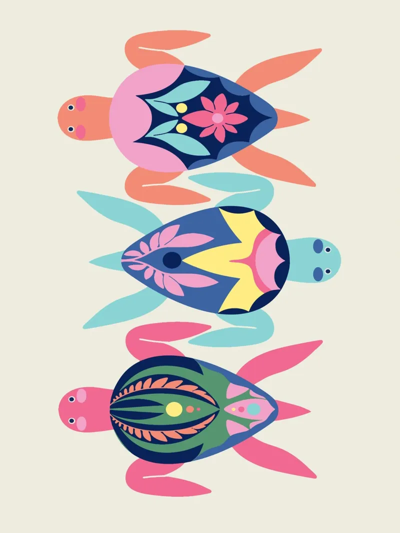 Turtles alluminio dibond da Artsy Bessy