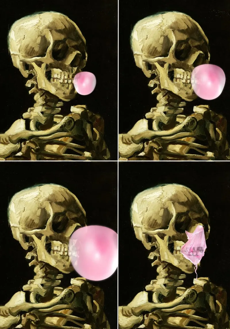 Skull Gum Explosion carta hahnemühle da Dikhotomy