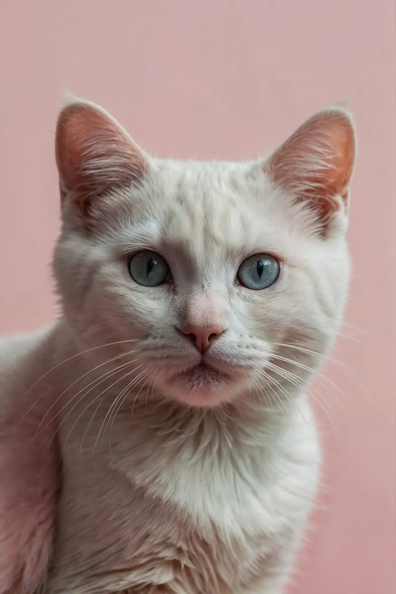 The gentle elegance of the white cat | Werk 06 canvas with Floater frame by Paws & Portraits