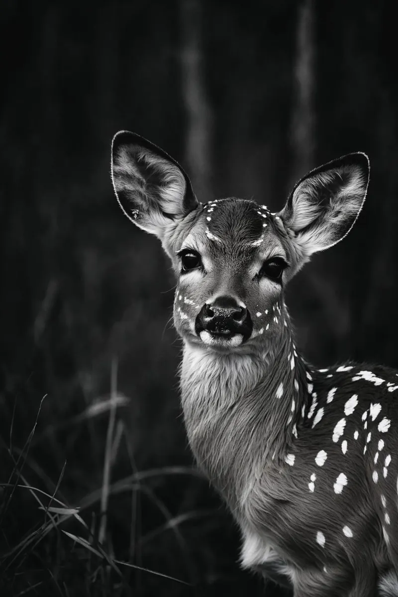 Genade en onschuld: Fawn in het bos | Werk 08 canvas met Baklijst van Paws & Portraits