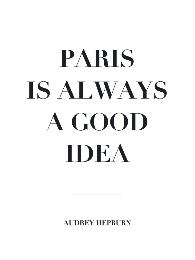 Citazione di Parigi - Elegante design tipografico poster da Whole©