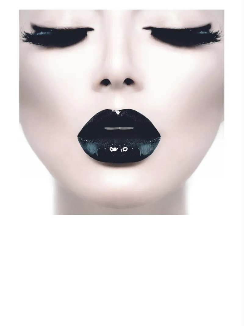 Eleganza in bianco e nero | Design moderno di lip art pellicola backlit da Whole©