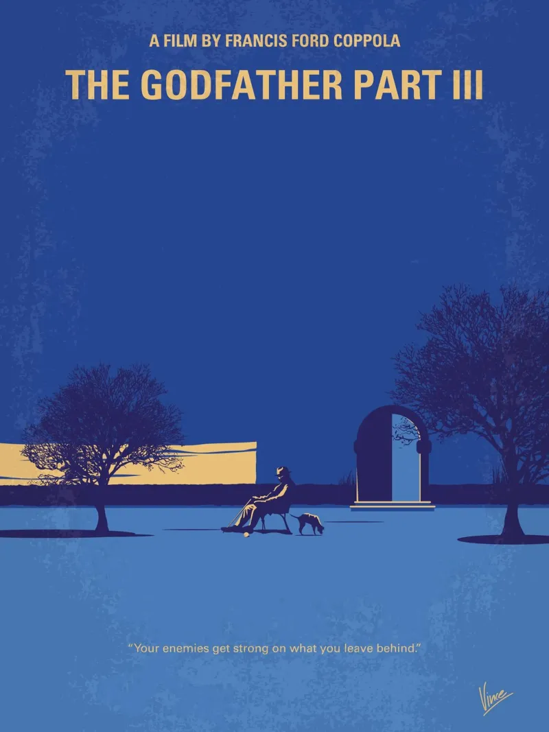 No686-3 My Godfather III minimal movie poster poster con telaio in legno da Chungkong
