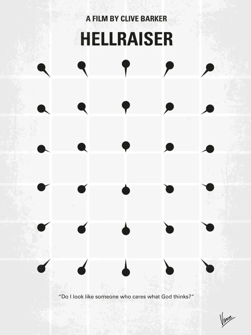 No033 My HELLRAISER minimal movie poster poster con telaio in legno da Chungkong