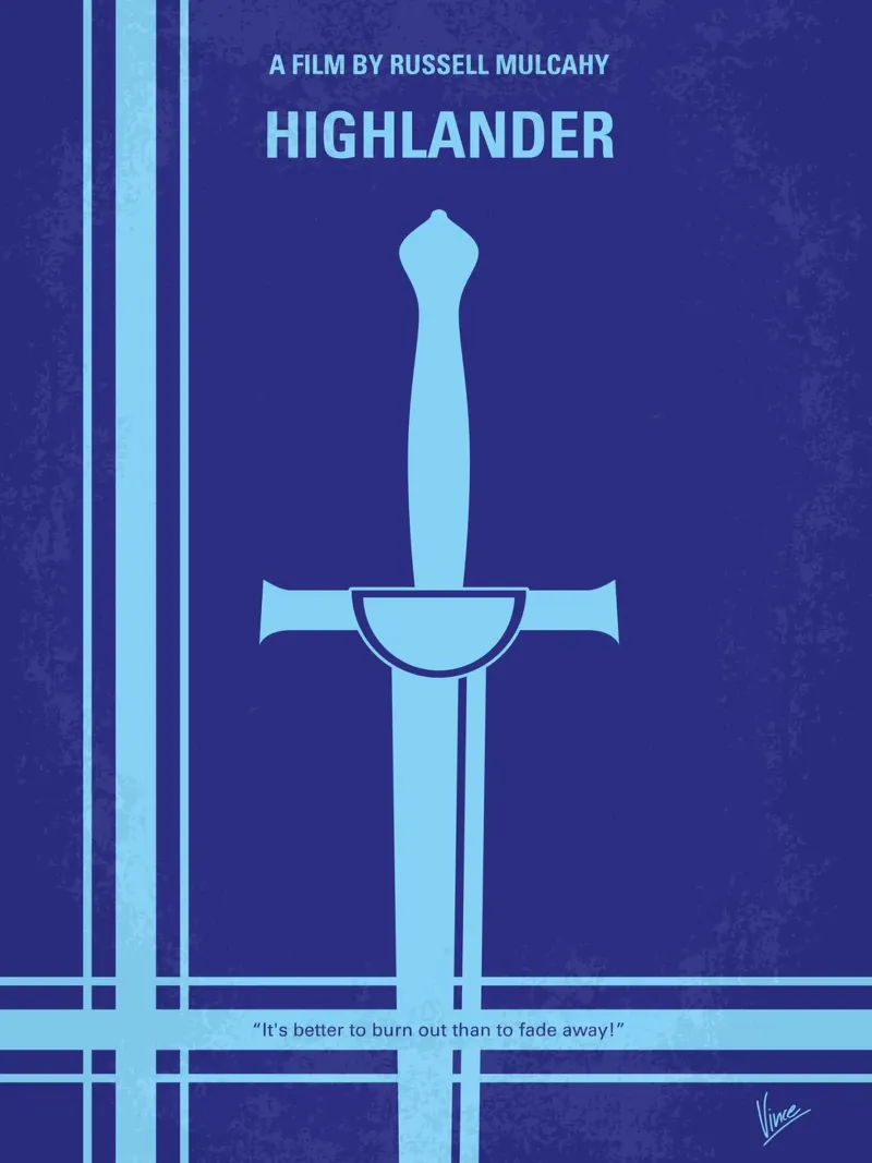 No034 My Highlander minimal movie poster plexiglass da Chungkong