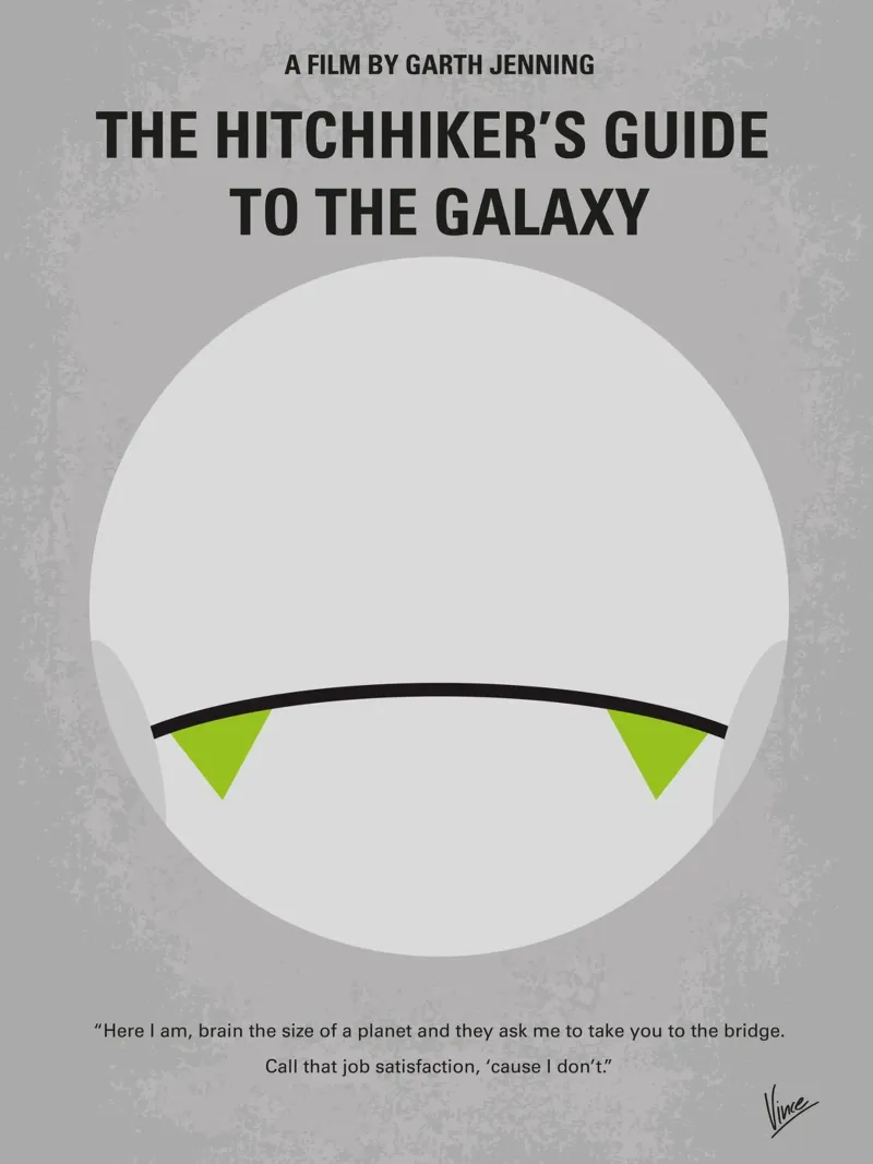No035 My Hitchhiker Guide minimal movie poster plexiglass da Chungkong