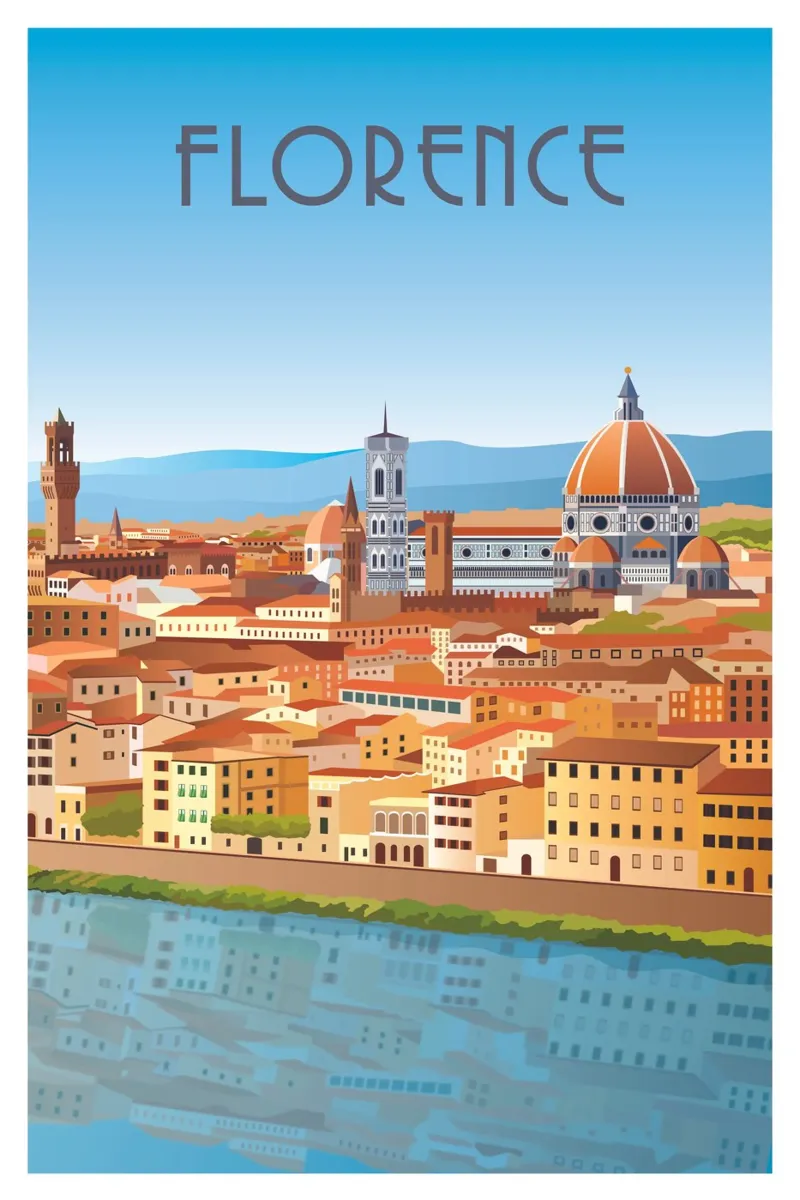 Florence Duomo Skyline Scene pellicola backlit da Charnwood Prints