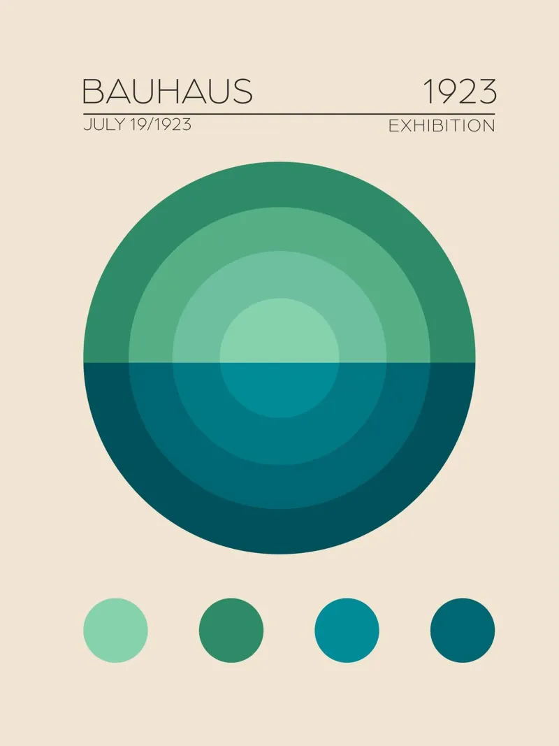 Bauhaus Mavi Daire poster con telaio in alluminio da Emel Tunaboylu