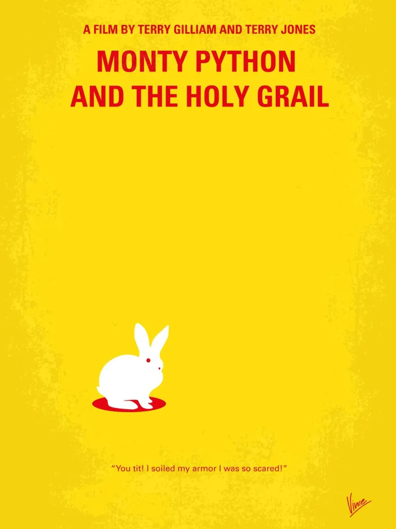 No036 My The Holy Grail minimal movie poster carta hahnemühle da Chungkong