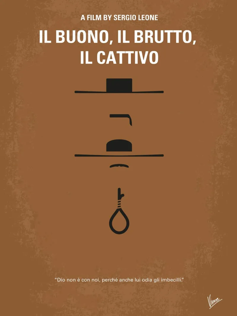 No042 My Il buono il brutto il cattivo minimal movie poster Leinwand von Chungkong