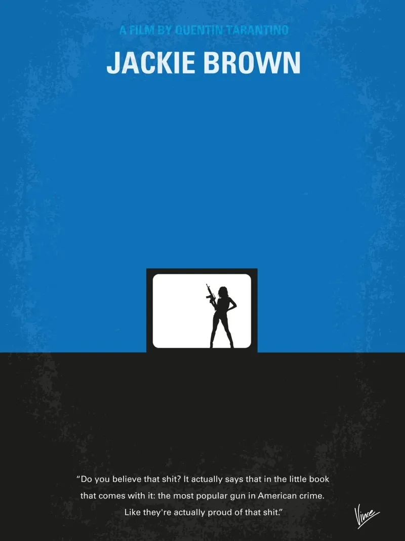 No044 My Jackie Brown minimal movie poster poster con telaio in alluminio da Chungkong