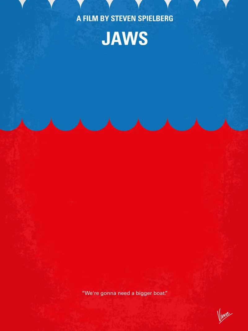 No046 My Jaws minimal movie poster carta hahnemühle da Chungkong
