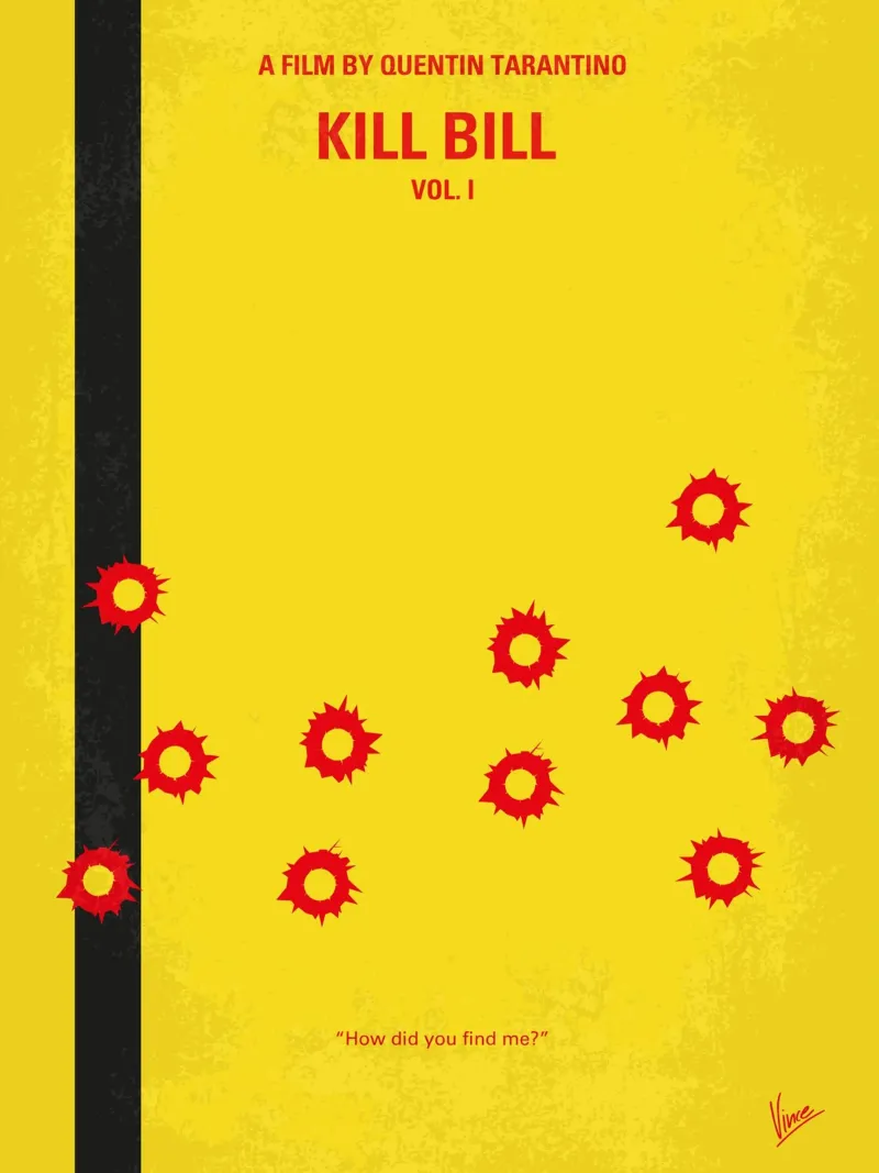 No048 My Kill Bill -part 1 minimal movie poster alluminio dibond da Chungkong