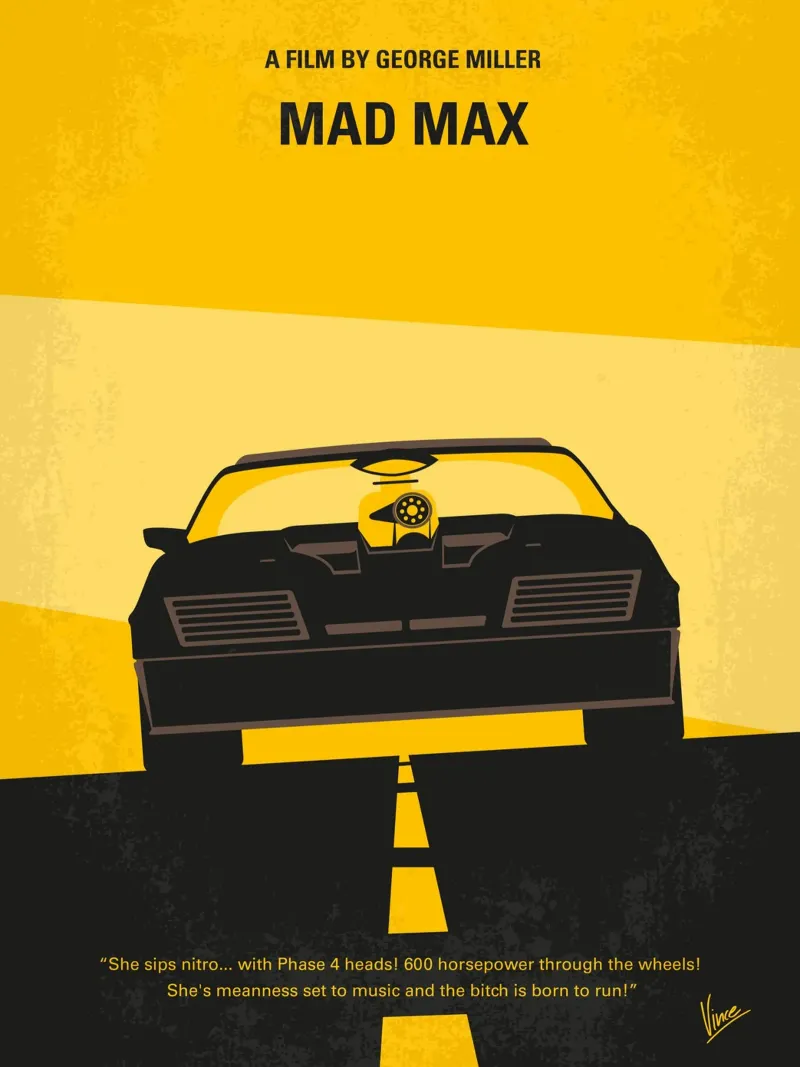 No051 My Mad Max 1 minimal movie poster carta hahnemühle da Chungkong