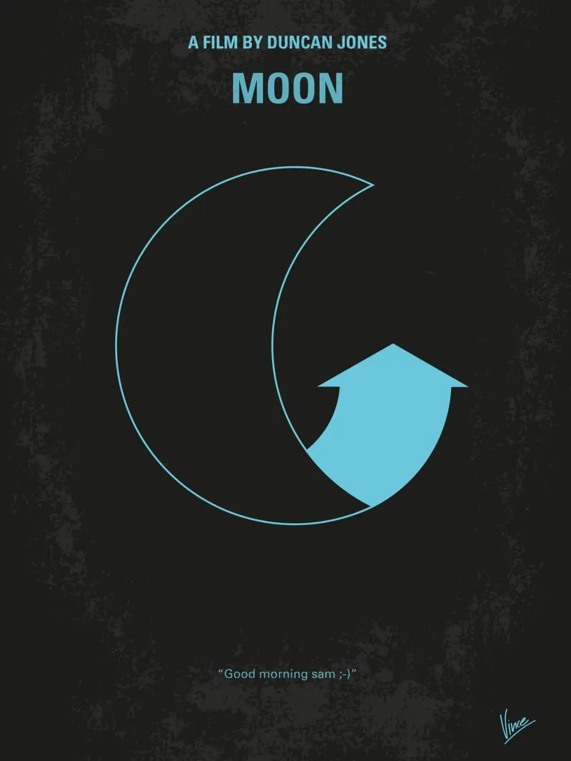 No053 My Moon 2009 minimal movie poster poster con telaio in alluminio da Chungkong