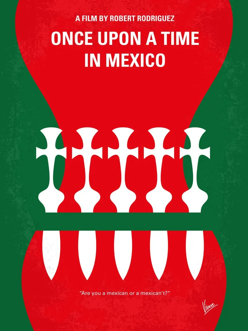 No058 My once upon a time in mexico minimal movie poster alluminio dibond da Chungkong