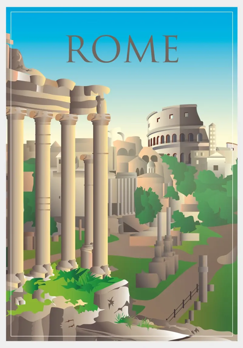 Scena del Colosseo di Roma pellicola backlit da Charnwood Prints