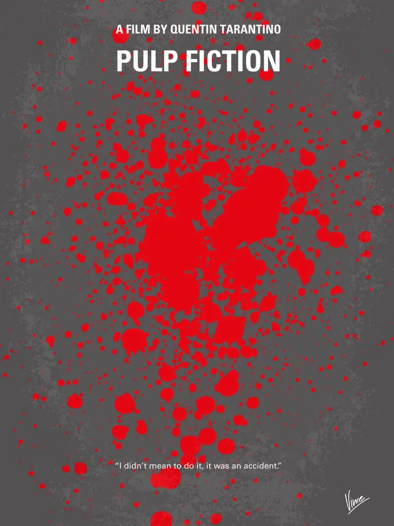 No067 My Pulp Fiction minimal movie poster poster con telaio in plastica da Chungkong