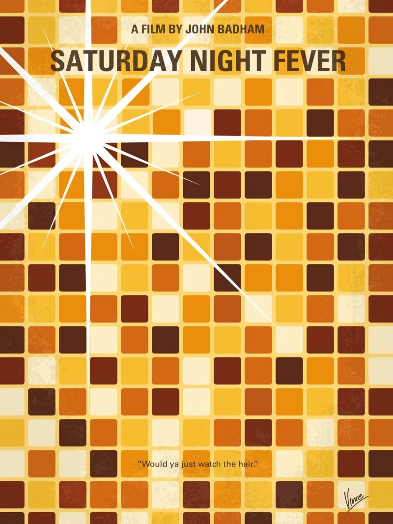No074 My saturday night fever minimal movie poster poster con telaio in alluminio da Chungkong