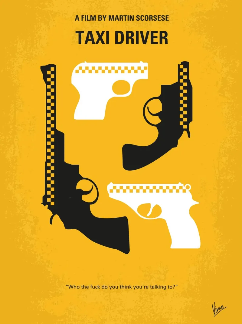 No087 My Taxi Driver minimal movie poster acrylic glass by Chungkong