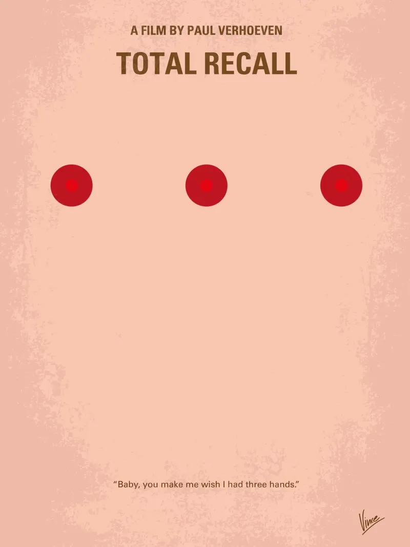 No097 My Total Recall minimal movie poster poster con telaio in legno da Chungkong