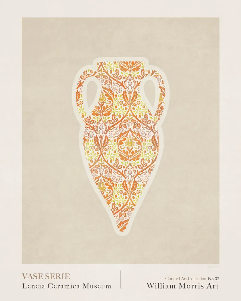 Serie di vasi William Morris poster con telaio in alluminio da Emel Tunaboylu
