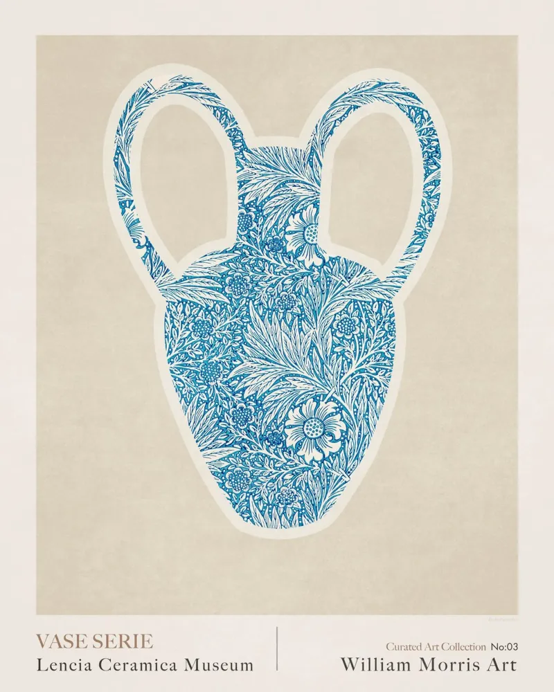 Serie di vasi William Morris poster con telaio in alluminio da Emel Tunaboylu