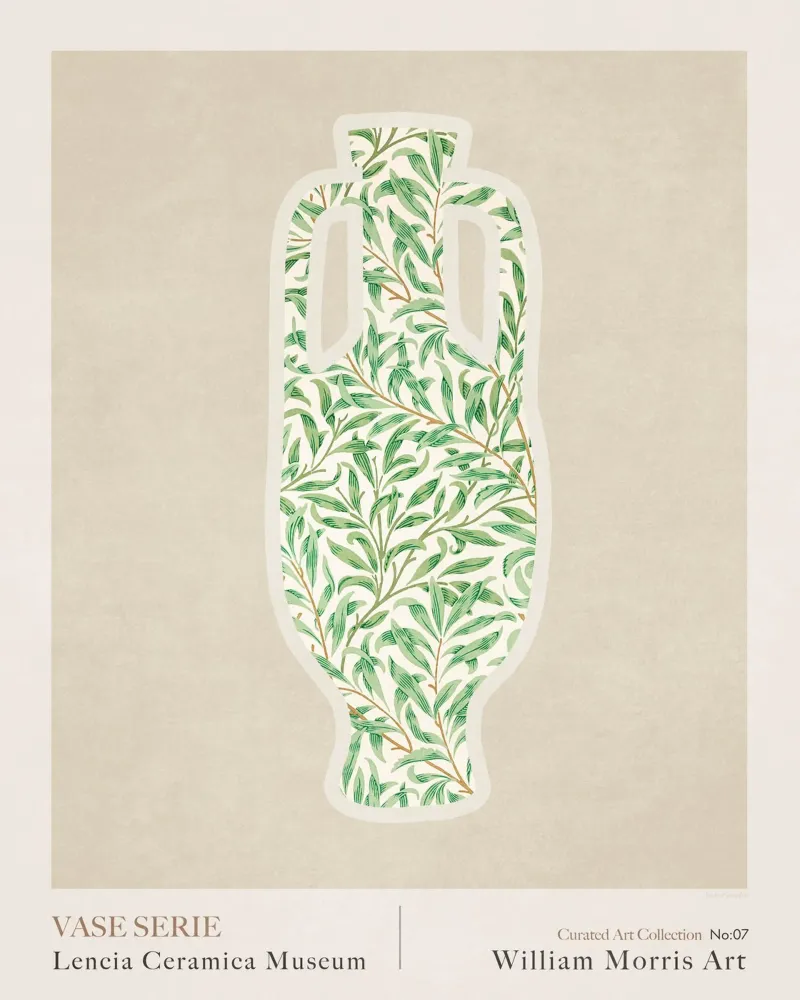 Vaso William Morris Serie VII poster con telaio in alluminio da Emel Tunaboylu