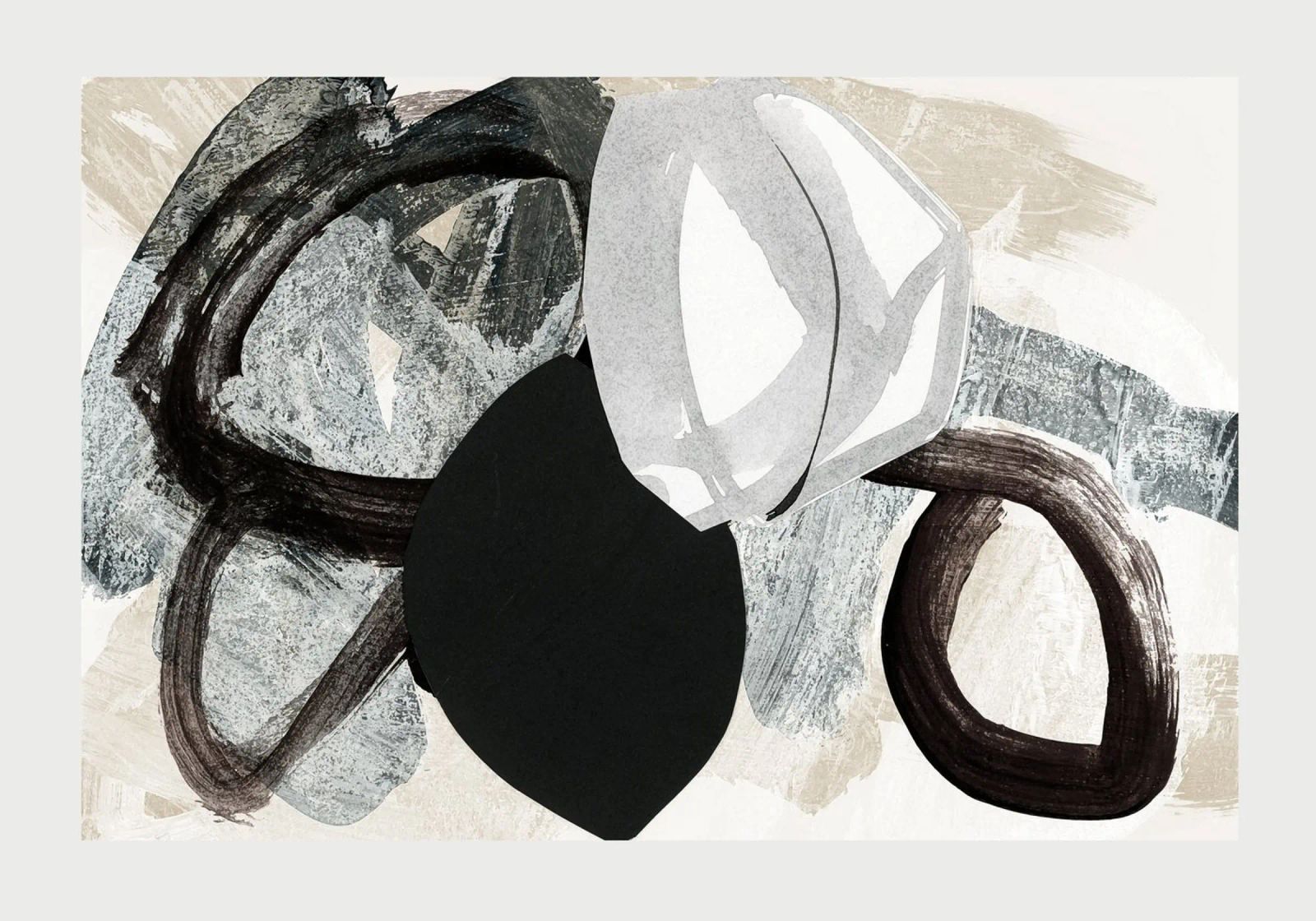 abstract mixed media collage poster by IRIS LEHNHARDT FINE ART