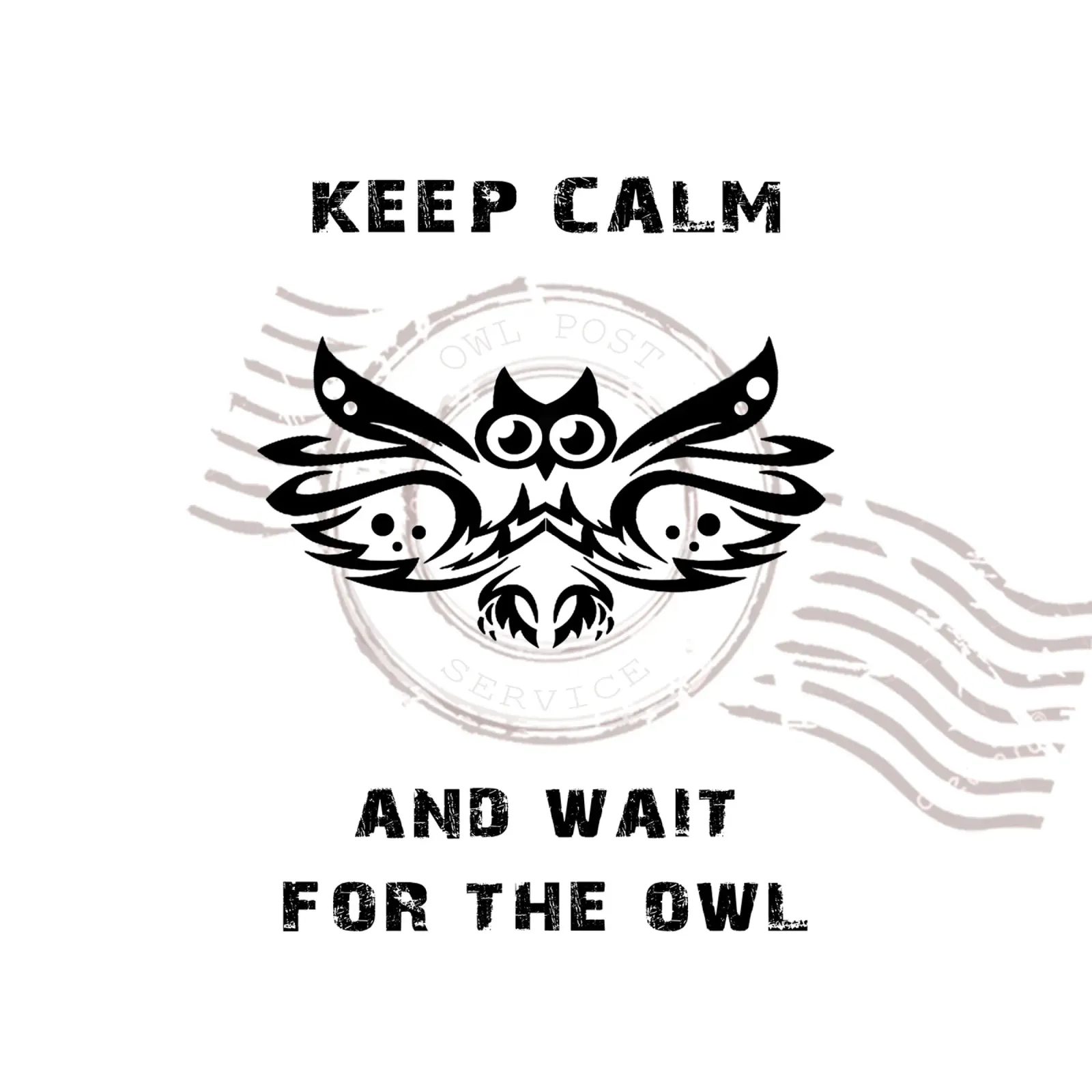 keep calm and wait for the owl - black carta hahnemühle da steffi | wordART