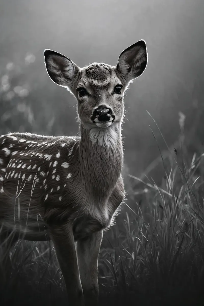 Portrait of a young fawn at dawn | Work 56 alu-dibond by Paws & Portraits