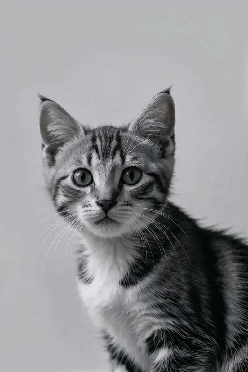 Porträt eines neugierigen Kätzchens | Werk 59 Hahnemühle von Paws & Portraits