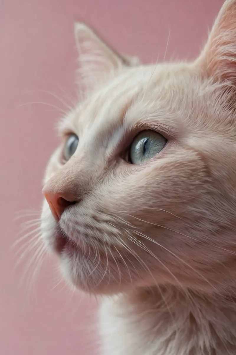 Primer plano de un gatito blanco | Obra 60 lámina retroiluminada de Paws & Portraits