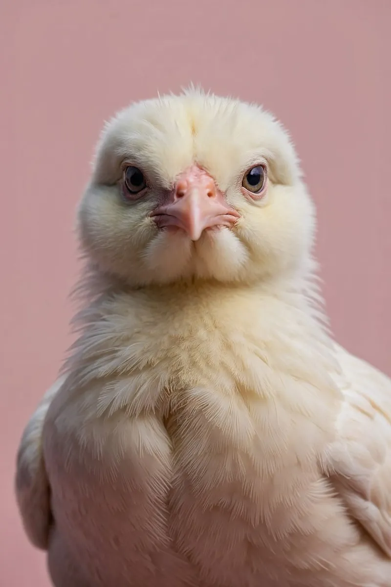 Portrait of a fluffy chick | Work 61 poster with aluminum frame by Paws & Portraits