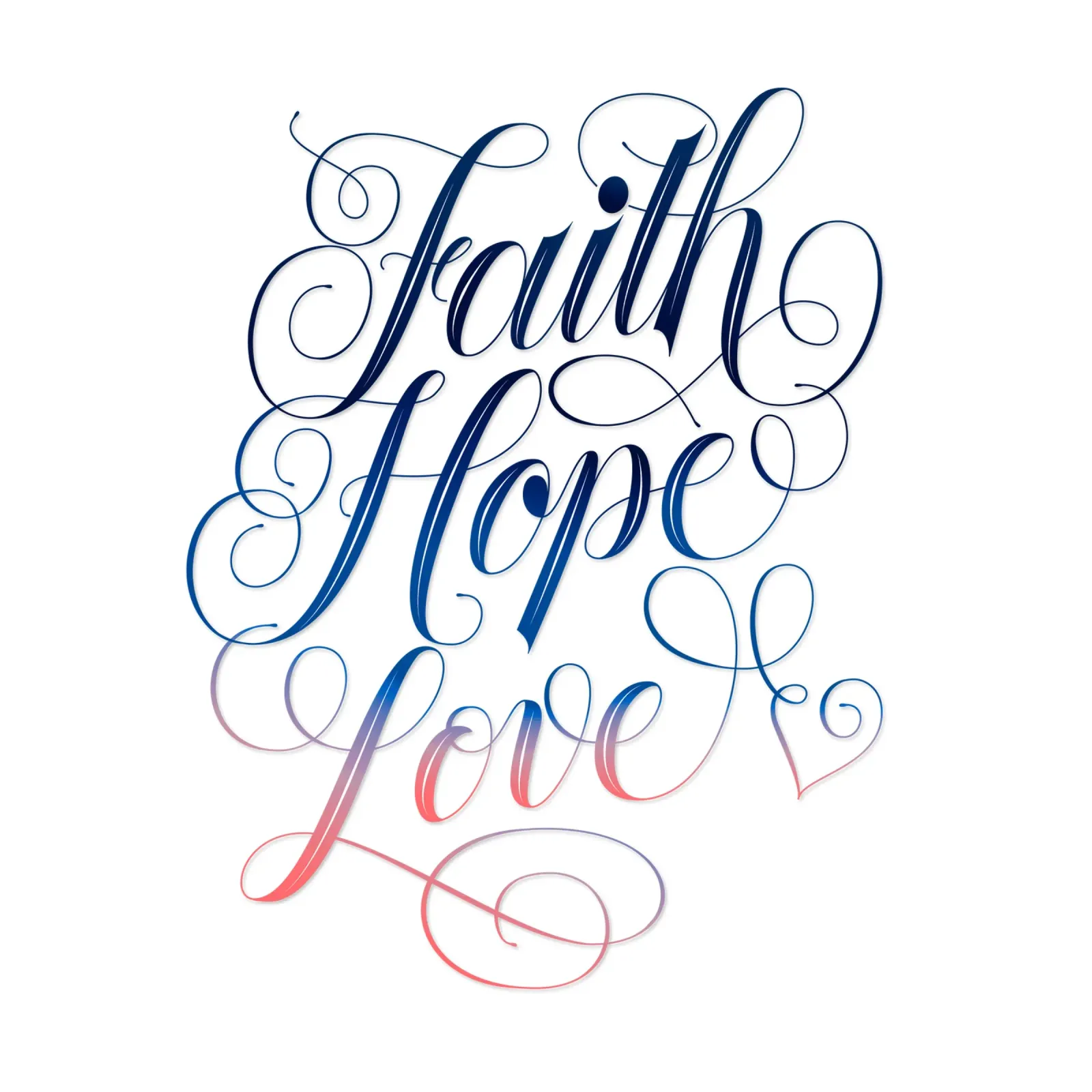 Glaube, Hoffnung, Liebe. Hand Lettering. Verspielt, elegant Poster von CalliLetters