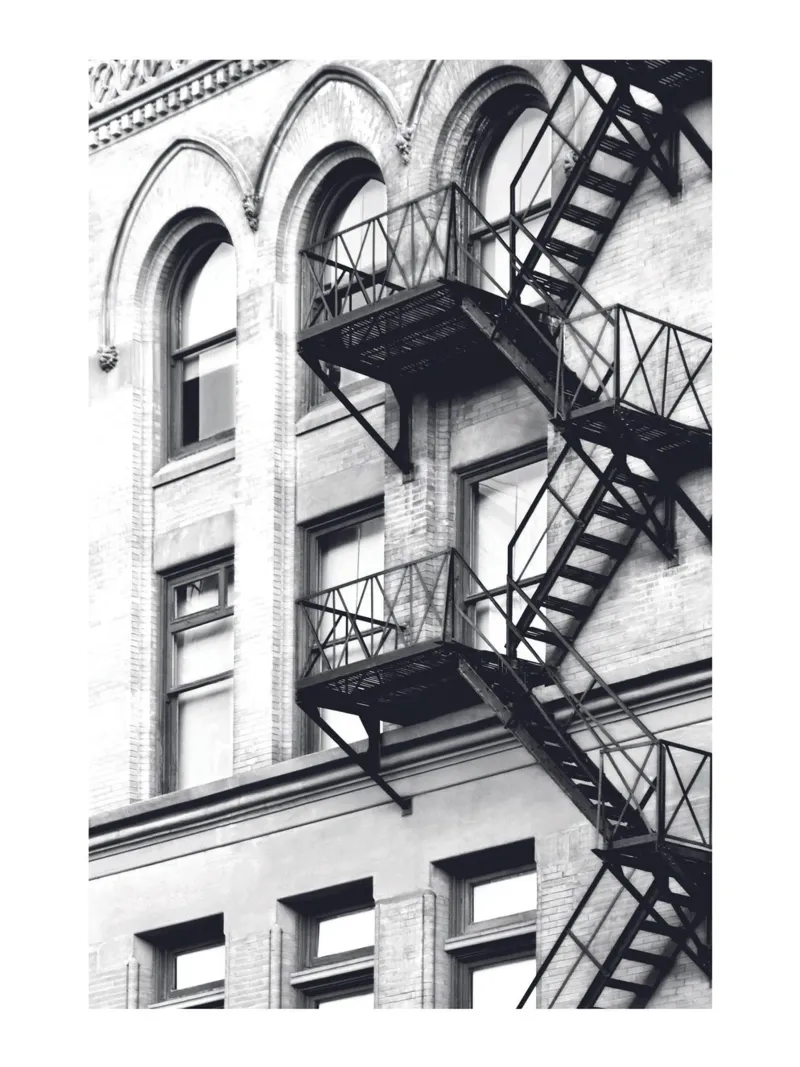 Fire escape - Urban architecture photography canvas with Floater frame by Whole©