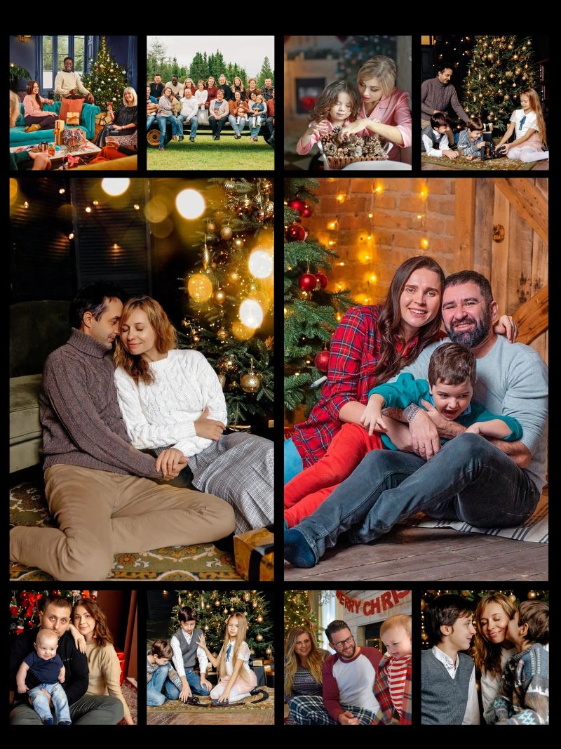 Personalisierte Weihnachten Custom 10 Foto-Collage Poster von Shark Printables