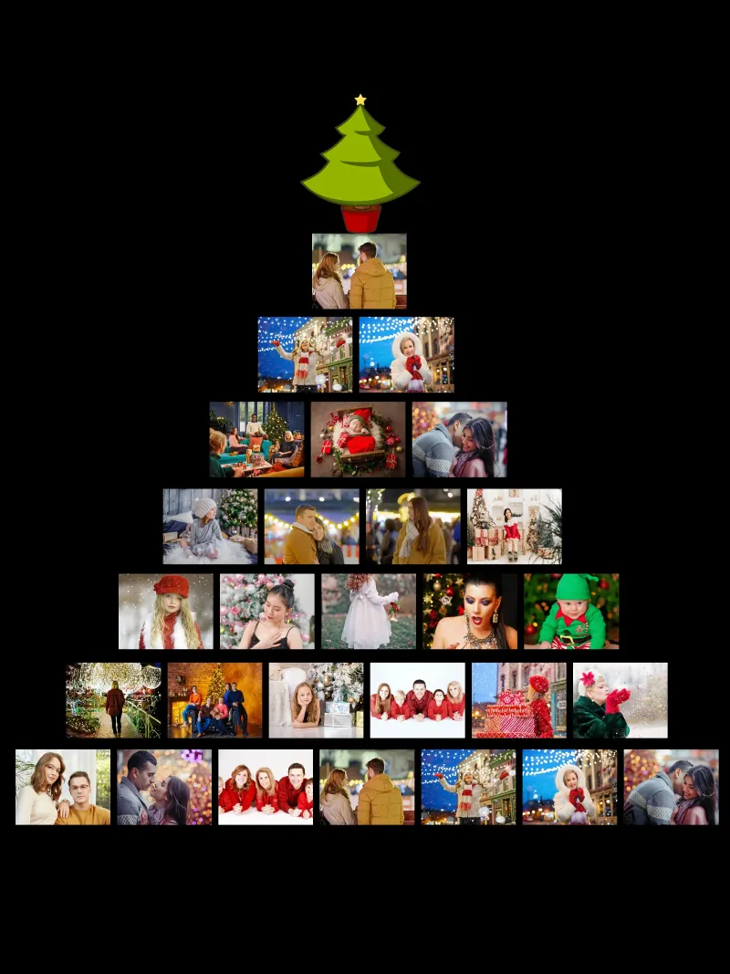 Personalized Christmas Custom 28 Photo Collage canvas with Floater frame by Shark Printables