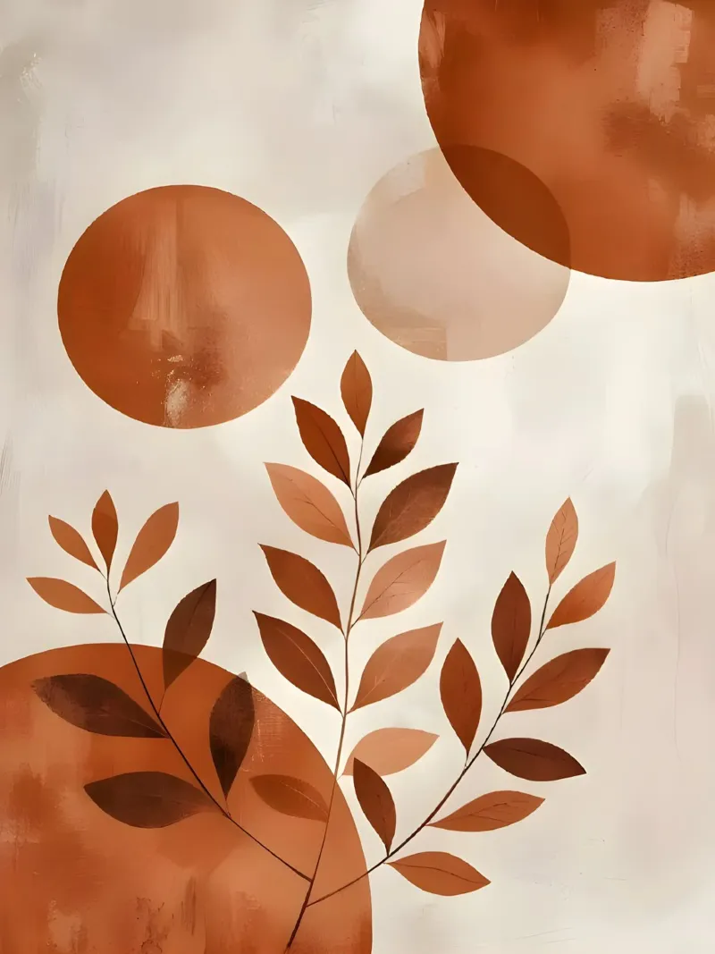 Zen terrestre: Astratto minimalista poster con telaio in legno da Artistic-shop